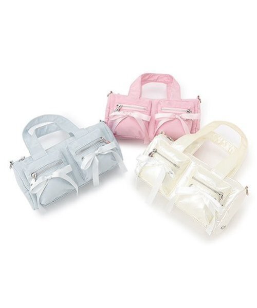 セール】ダブルポケットリボン ボストンバッグ（ボストンバッグ