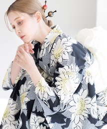 【かんたん着付け】ワンピース浴衣3点セット(羽織り・ワンピース・帯)【TN】