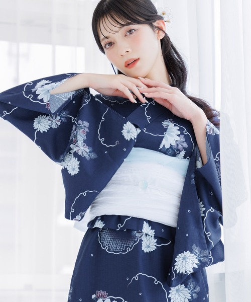 セール】【かんたん着付け】ワンピース浴衣3点セット(羽織り
