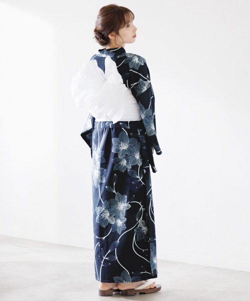 かんたん着付け】ワンピース浴衣3点セット(羽織り・ワンピース