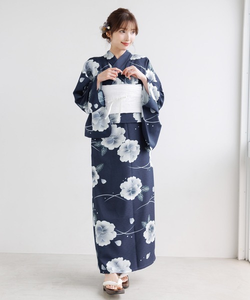 【かんたん着付け】ワンピース浴衣3点セット(羽織り・ワンピース・帯)【TN】 かんたん着付け】ワンピース浴衣3点セット(羽織り・ワンピース