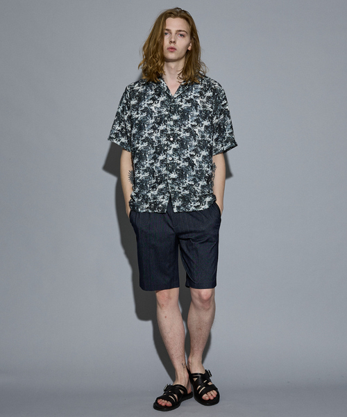 パンツ 5351 CRUSH DENIM BL デニムライク】シャンブレー スラックス ショートパンツ（スラックス
