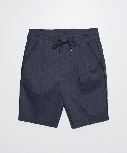 5351 POUR LES HOMMES(ゴーサンゴーイチプールオム)の「【デニムライク】シャンブレー スラックス ショートパンツ(スラックス・メンズ・インディゴブルー/ブラック・44/46/48/50)」の4枚目の写真