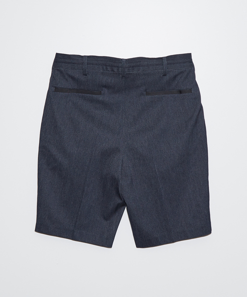 5351 POUR LES HOMMES(ゴーサンゴーイチプールオム)の「【デニムライク】シャンブレー スラックス ショートパンツ(スラックス・メンズ・インディゴブルー/ブラック・44/46/48/50)」の5枚目の写真