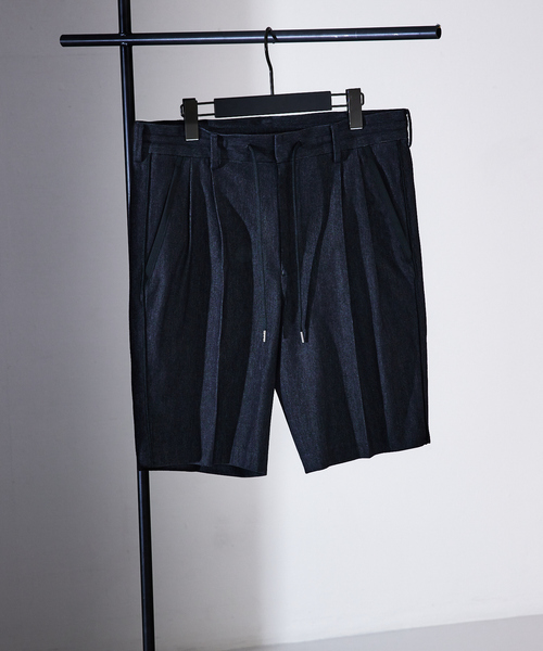 5351 POUR LES HOMMES(ゴーサンゴーイチプールオム)の「【デニムライク】シャンブレー スラックス ショートパンツ(スラックス・メンズ・インディゴブルー/ブラック・44/46/48/50)」の13枚目の写真