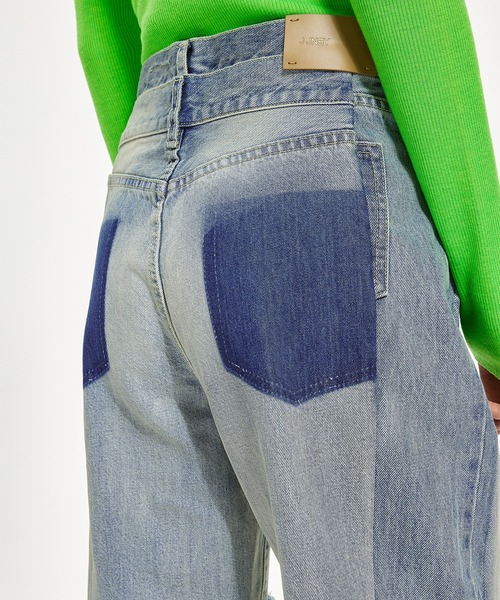 JNBY（ジェーエヌビーワイ）の「Double-waist Deconstructed Wide-leg Jeans / ダブルウエストジーンズ（デニムパンツ・レディース・ブルー・36）」の6枚目の写真