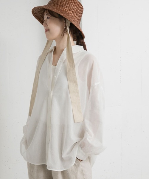 URBAN RESEARCH DOORS(アーバンリサーチドアーズ)の「メッシュシャツ(シャツ/ブラウス・レディース・オフホワイト・MEDIUM)」の5枚目の写真