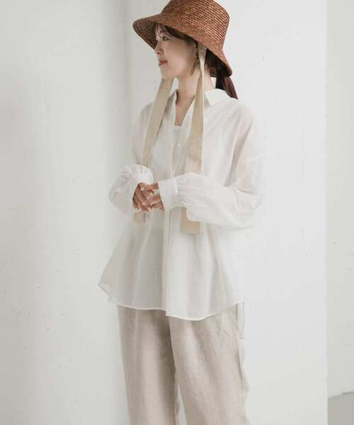 URBAN RESEARCH DOORS(アーバンリサーチドアーズ)の「メッシュシャツ(シャツ/ブラウス・レディース・オフホワイト・MEDIUM)」の10枚目の写真