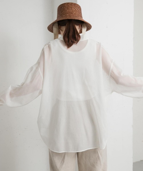 URBAN RESEARCH DOORS(アーバンリサーチドアーズ)の「メッシュシャツ(シャツ/ブラウス・レディース・オフホワイト・MEDIUM)」の12枚目の写真