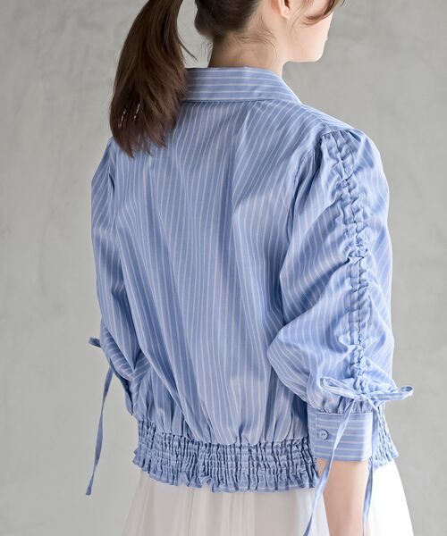 rps（アールピーエス）の「シャーリングドロスト５分袖ブラウス（シャツ/ブラウス・レディース・サックスブルー/ブルー/イエロー・フリー）」の10枚目の写真