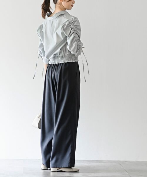 rps（アールピーエス）の「シャーリングドロスト５分袖ブラウス（シャツ/ブラウス・レディース・サックスブルー/ブルー/イエロー・フリー）」の15枚目の写真