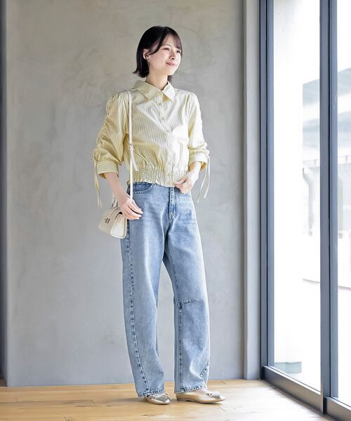 rps（アールピーエス）の「シャーリングドロスト５分袖ブラウス（シャツ/ブラウス・レディース・サックスブルー/ブルー/イエロー・フリー）」の20枚目の写真