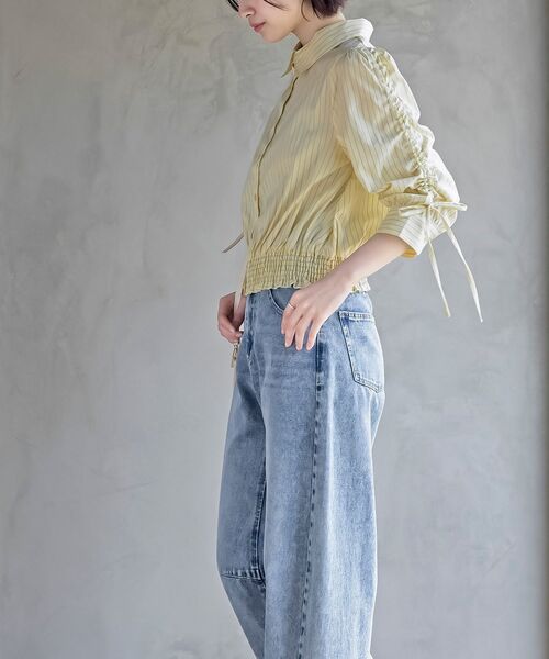 rps（アールピーエス）の「シャーリングドロスト５分袖ブラウス（シャツ/ブラウス・レディース・サックスブルー/ブルー/イエロー・フリー）」の21枚目の写真