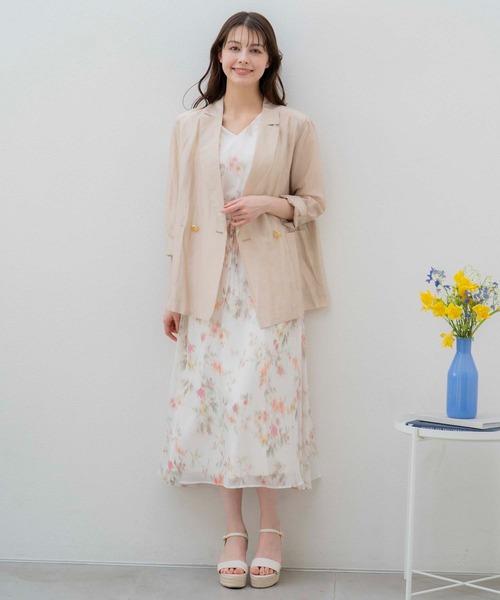 セール】【15周年】ぼかしフラワー楊柳ワンピ（ワンピース
