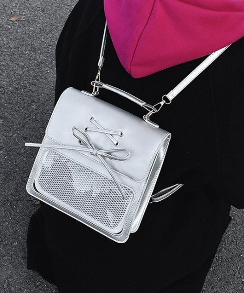 almo（アルモ）の「【LAMPOON】2WAY痛バッグ（ハンドバッグ・レディース・シルバー/ブラック/ブラウン・FREE）」の3枚目の写真