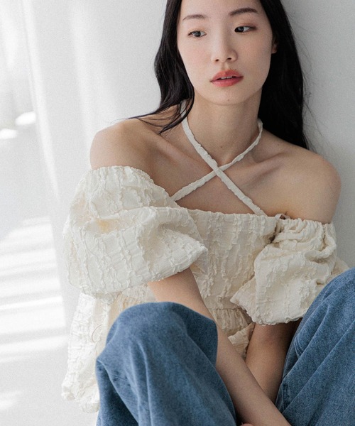 Heather(ヘザー)の「マルチWAYジャガードブラウス 491033(シャツ/ブラウス・レディース・アイボリー/ブラック/レッド/ブラウン・FREE)」の2枚目の写真