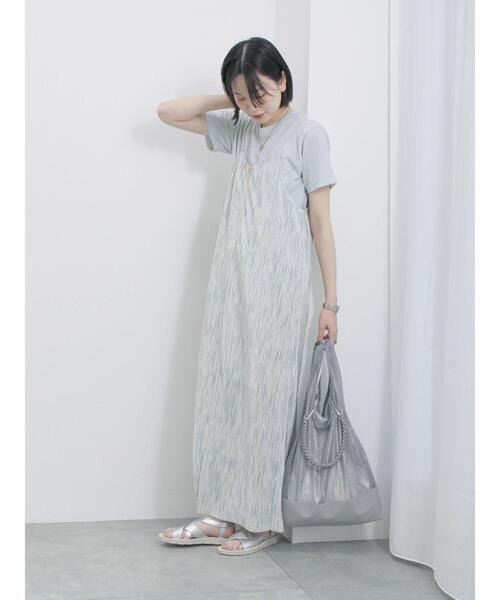 Samansa Mos2 blue(サマンサモスモスブルー)の「プリントプリーツキャミワンピース(ワンピース・レディース・グレー/ブルー/グリーン・F)」の16枚目の写真