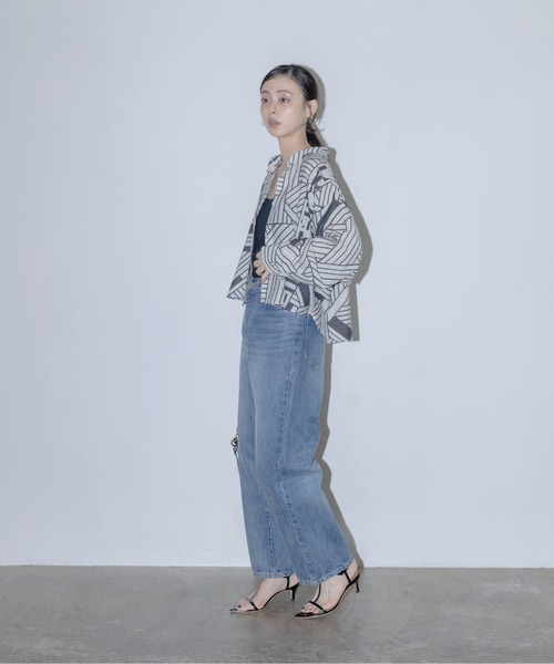 ◆夏物値下げ中◆【即購入禁止】EimeeLaw ジオメトリックラインアクセント ジオメトリック ラインアクセント シャツ Eimee Law│Eimee Law