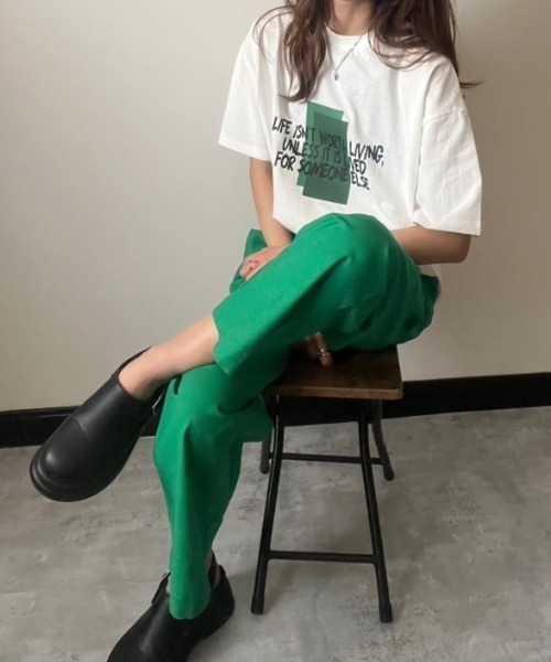 deux amour(ドゥーザムール)の「麻レーヨンワイドパンツ(その他パンツ・レディース・ブルー/レモンイエロー/レッド/グリーン/ピンク/オレンジ・M~L)」の7枚目の写真
