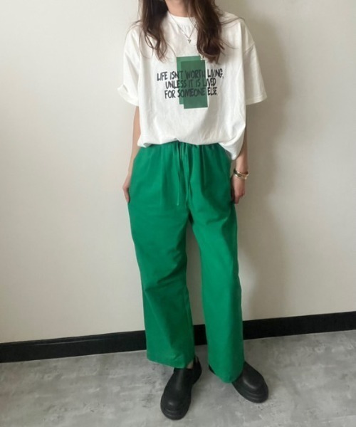 deux amour(ドゥーザムール)の「麻レーヨンワイドパンツ(その他パンツ・レディース・ブルー/レモンイエロー/レッド/グリーン/ピンク/オレンジ・M~L)」の12枚目の写真