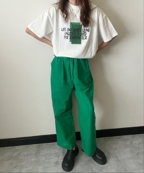 deux amour(ドゥーザムール)の「麻レーヨンワイドパンツ(その他パンツ・レディース・ブルー/レモンイエロー/レッド/グリーン/ピンク/オレンジ・M~L)」の11枚目の写真