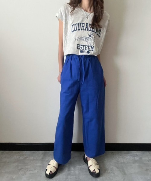 deux amour(ドゥーザムール)の「麻レーヨンワイドパンツ(その他パンツ・レディース・ブルー/レモンイエロー/レッド/グリーン/ピンク/オレンジ・M~L)」の15枚目の写真