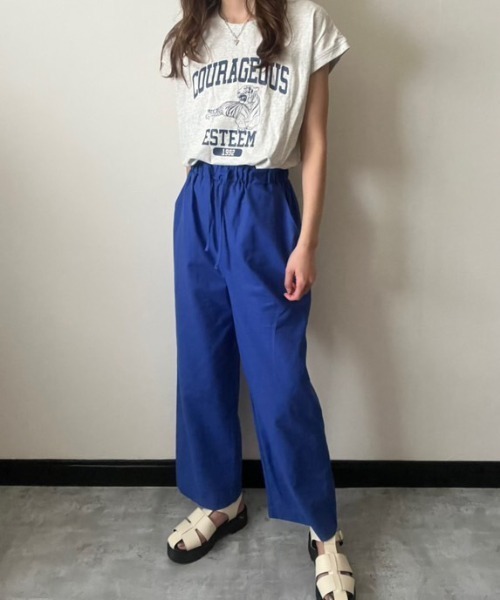 deux amour(ドゥーザムール)の「麻レーヨンワイドパンツ(その他パンツ・レディース・ブルー/レモンイエロー/レッド/グリーン/ピンク/オレンジ・M~L)」の17枚目の写真