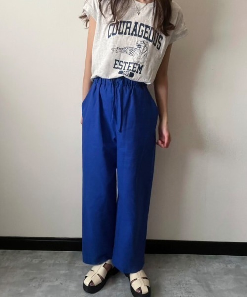 deux amour(ドゥーザムール)の「麻レーヨンワイドパンツ(その他パンツ・レディース・ブルー/レモンイエロー/レッド/グリーン/ピンク/オレンジ・M~L)」の18枚目の写真