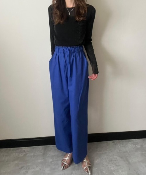 deux amour(ドゥーザムール)の「麻レーヨンワイドパンツ(その他パンツ・レディース・ブルー/レモンイエロー/レッド/グリーン/ピンク/オレンジ・M~L)」の19枚目の写真