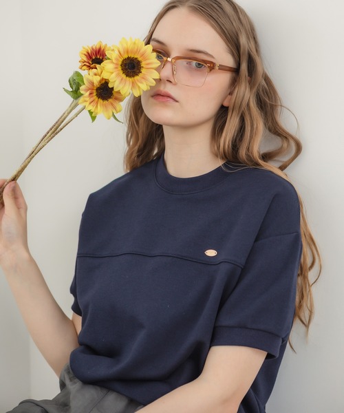 ハーフスリーブスウェットプルオーバー / 半袖 綿混 トップス