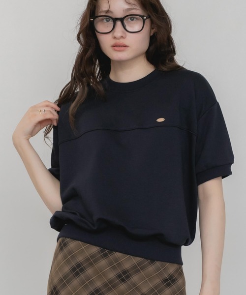 ハーフスリーブスウェットプルオーバー / 半袖 綿混 トップス