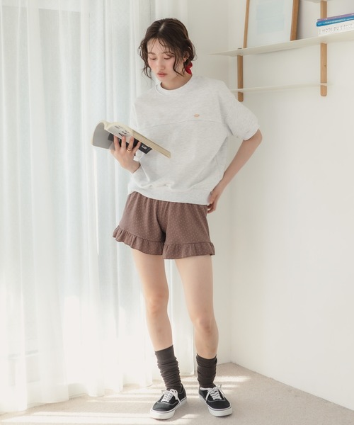 ハーフスリーブスウェットプルオーバー / 半袖 綿混 トップス