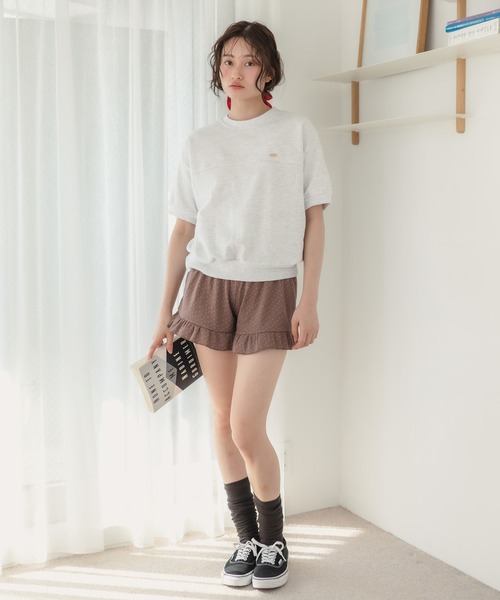 ハーフスリーブスウェットプルオーバー / 半袖 綿混 トップス