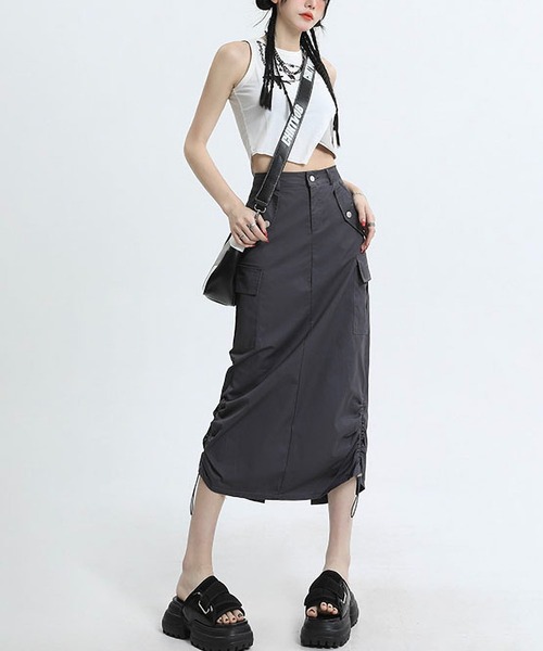 コムデギャルソン ドローストリングポリエステルスカート GT-S029 BLACK COMME des GARCONS - 【美品】 BLACK COMME des GARCONS