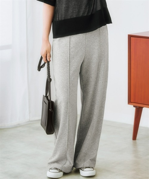 nissen（ニッセン）の「センターシームスウェットパンツ(裾ドロスト付)（スウェットパンツ・レディース・杢グレー/ブラック・LL/S/M/L）」の7枚目の写真