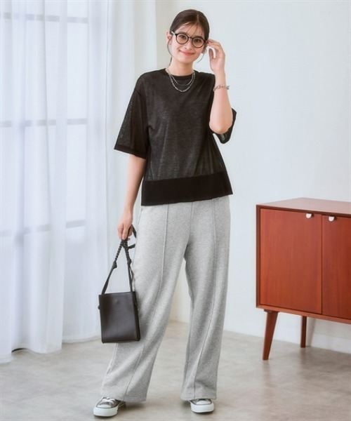 nissen（ニッセン）の「センターシームスウェットパンツ(裾ドロスト付)（スウェットパンツ・レディース・杢グレー/ブラック・LL/S/M/L）」の8枚目の写真