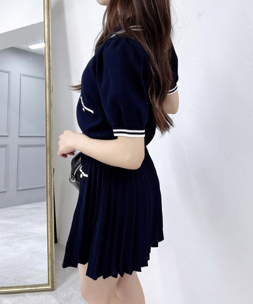 INGNI(イング)の「襟付ニットカーディガン+ニットミニスカパン/セットアップ(セットアップ・レディース・ホワイト×ネイビー/グレー系3/ネイビー系・M)」の13枚目の写真