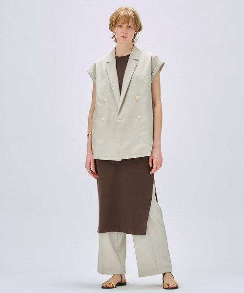 cloenc（クロエンス）の「【マシンウォッシュ】ロングカットソーワンピース（ワンピース・レディース・ブラック/ホワイト/ブラウン系その他/ピンク・02）」の3枚目の写真