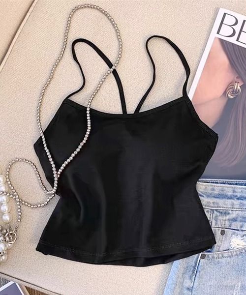 Lace Ladies(レースレディース)の「ソリッドカラー バック カットアウト カップ付き キャミソール(キャミソール・レディース・イエロー/モカ/ブラウン/ピンク/ホワイト/ブラック・FREE)」の11枚目の写真