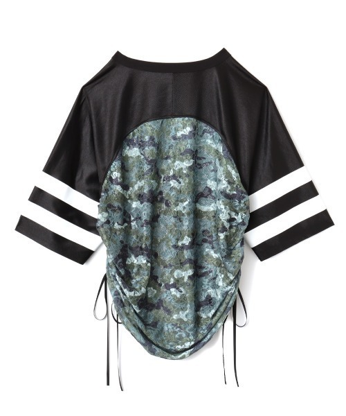 atmos pink(アトモスピンク)の「atmos pink Lace Docking T-shirt / アトモス ピンク レース ドッキング T-シャツ(Tシャツ/カットソー・レディース・シルバー/ブラック/ウッドランド・FREE)」の6枚目の写真