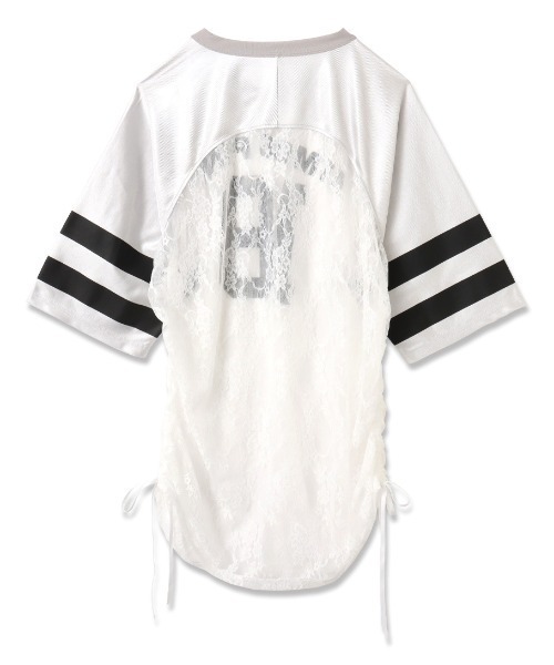 atmos pink(アトモスピンク)の「atmos pink Lace Docking T-shirt / アトモス ピンク レース ドッキング T-シャツ(Tシャツ/カットソー・レディース・シルバー/ブラック/ウッドランド・FREE)」の21枚目の写真