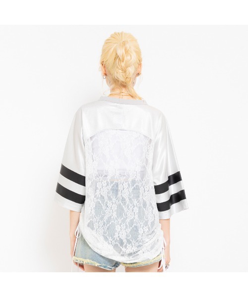 atmos pink Lace Docking T-shirt / アトモス ピンク レース