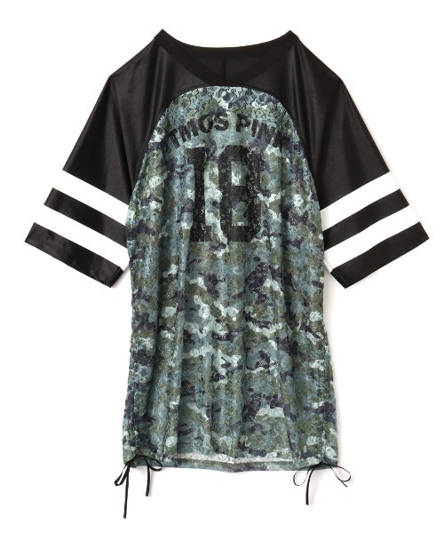 atmos pink(アトモスピンク)の「atmos pink Lace Docking T-shirt / アトモス ピンク レース ドッキング T-シャツ(Tシャツ/カットソー・レディース・シルバー/ブラック/ウッドランド・FREE)」の11枚目の写真