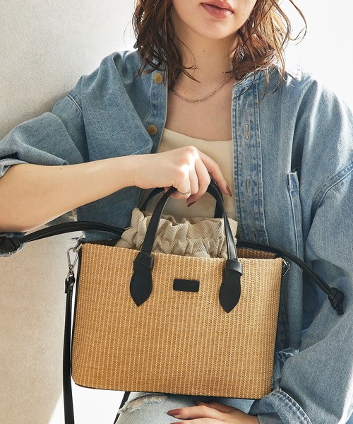 style code｜【Ungrid/アングリッド】 雑材コンビ 巾着トート