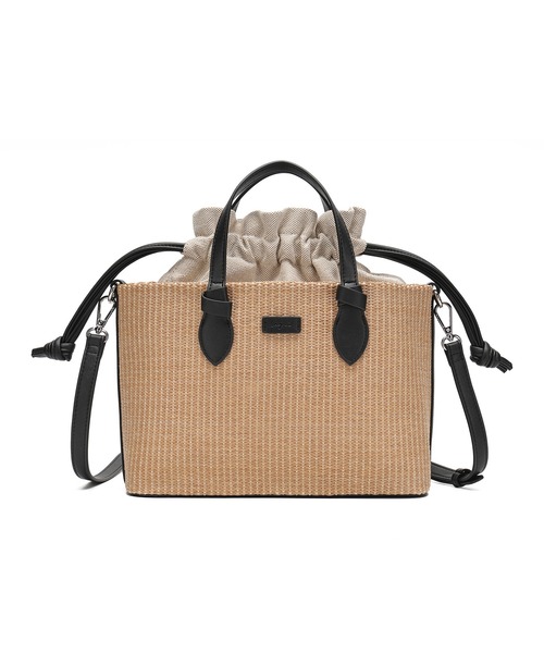 Ungrid(アングリッド)の「【Ungrid/アングリッド】雑材コンビ 巾着トートバッグ(かごバッグ・レディース・ブラック/ブラウン/ホワイト・FREE)」の10枚目の写真