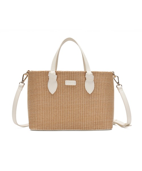 Ungrid(アングリッド)の「【Ungrid/アングリッド】雑材コンビ 巾着トートバッグ(かごバッグ・レディース・ブラック/ブラウン/ホワイト・FREE)」の13枚目の写真