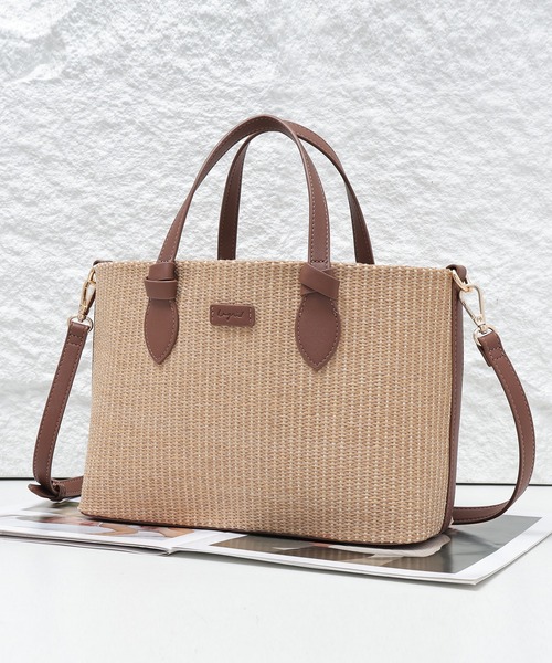 Ungrid(アングリッド)の「【Ungrid/アングリッド】雑材コンビ 巾着トートバッグ(かごバッグ・レディース・ブラック/ブラウン/ホワイト・FREE)」の14枚目の写真