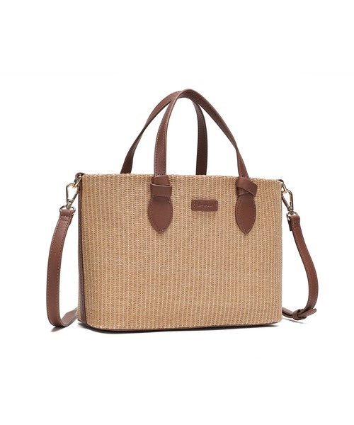 Ungrid(アングリッド)の「【Ungrid/アングリッド】雑材コンビ 巾着トートバッグ(かごバッグ・レディース・ブラック/ブラウン/ホワイト・FREE)」の16枚目の写真