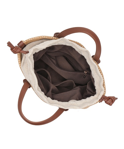 Ungrid(アングリッド)の「【Ungrid/アングリッド】雑材コンビ 巾着トートバッグ(かごバッグ・レディース・ブラック/ブラウン/ホワイト・FREE)」の6枚目の写真