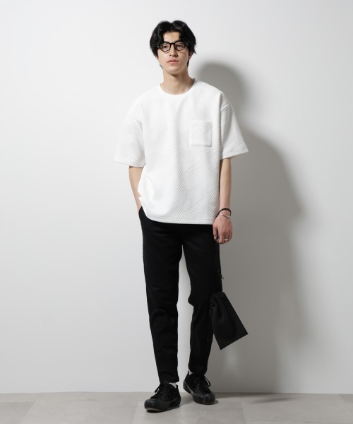 NANO universe（ナノユニバース）の「フクレジャガードポケットTシャツ（Tシャツ/カットソー・メンズ・ホワイト/ネイビー/ターコイズブルー/スミクロ・S/M/L）」の8枚目の写真